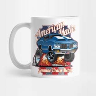 Patriotic American Made Classic Car Cartoon Illustration Mug